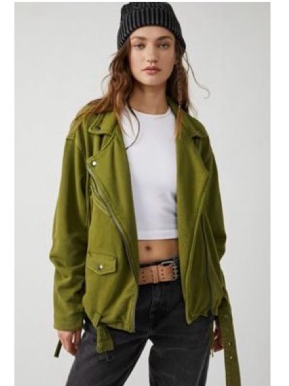 FREE PEOPLE NWT REBEL KNIT MOTO JACKET SIZE SMALL